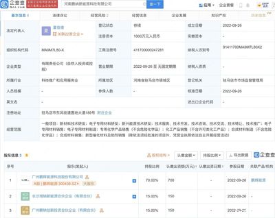 鵬輝能源布局河南，成立新能源科技公司專注電子專用材料研發(fā)